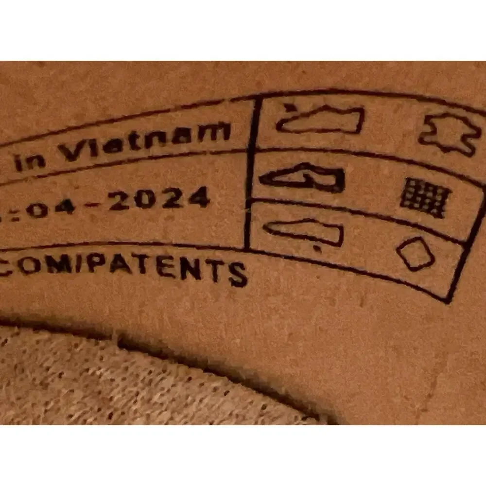 Vionic Hayes Tan Shimmer Suede Square Toe Orthotic Loafer Flats Size 6.5